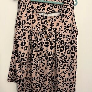 Leopard/Cheetah Print Plus Size Tunic